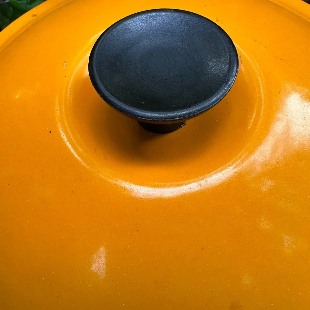 Vintage Marigold Le Creuset Dutch Oven, 2-Quart Enameled Cast Iron